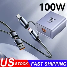 120W 4 in 1 Multi Multiple Fast Charger & Cable For iPhone Samsung Google Phone