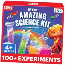 My First Amazing Science Kit for Kids Ages 4-5-6-7-8 STEM Toy with 100