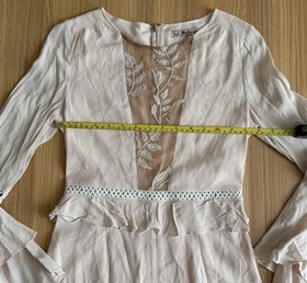 For Love & Lemons Emelia Romper Playsuit XS Blush Frilly Romantic Soft Girl