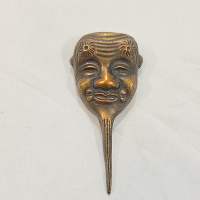 Meiji period  bronze  Mask Okina  japonese theatre. 