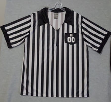 Referee Black White Striped Shirt Men's Size XLarge 1/4 Zip Collared Costume
