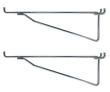 2 Pack 10" Metal Peg Hook Shelf Brackets fits 1/8" 1/4" Pegboard  Slatwall