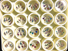 Box of 100 Multicolor Bridal Indian Bindi Faux Crystals Self Adhesive