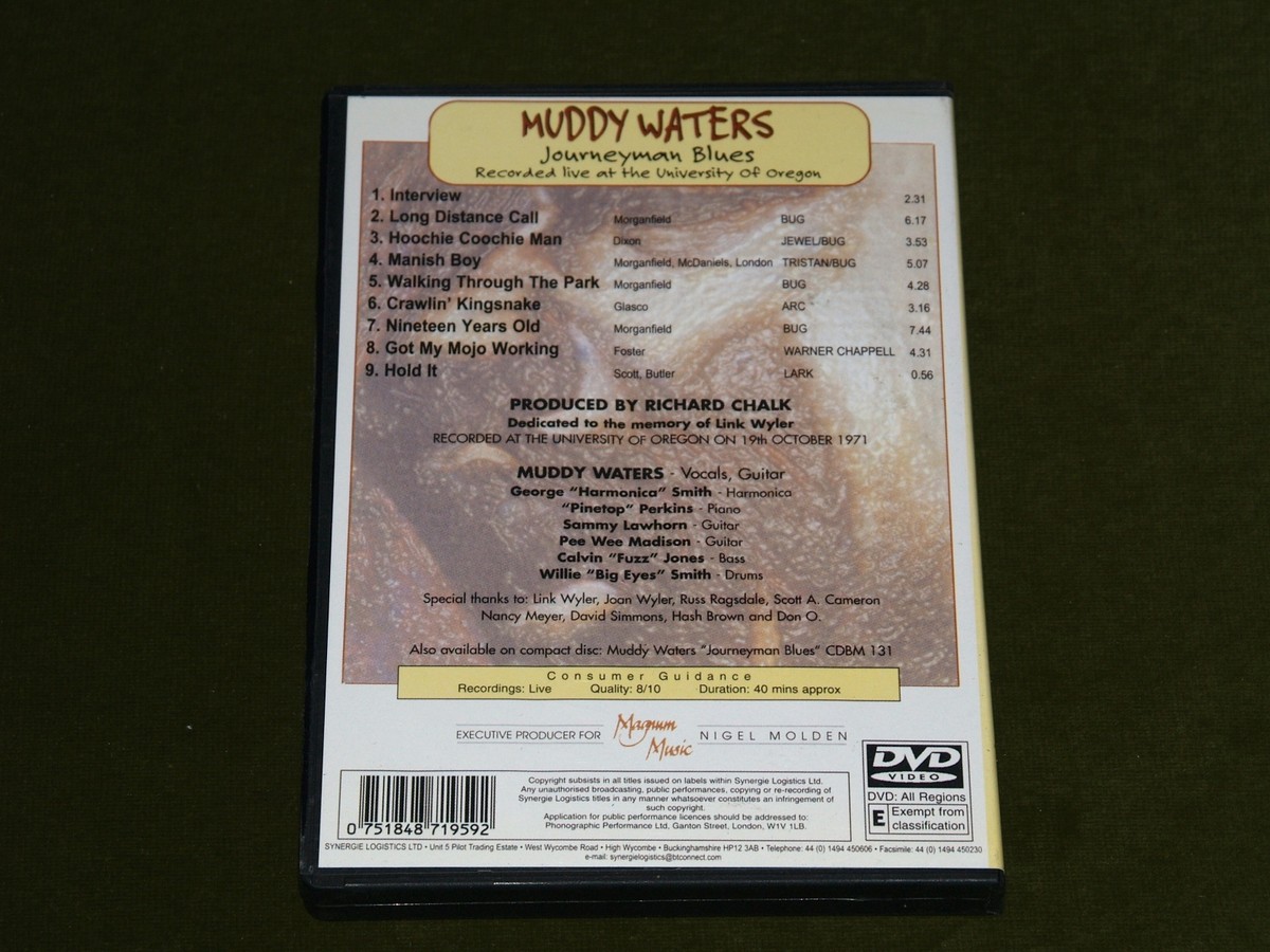 MUDDY WATERS JOURNEYMAN BLUES DVD LIVE OREGON USA 1971