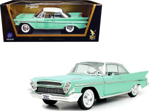 1961 DeSoto Adventurer verde chiaro con top bianco 1/18 modello pressofuso auto su strada - Foto 3 di 12