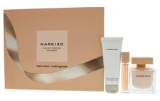NARCISO POUDREE Narciso Rodriguez Set 3Pcs Women 3.0 oz & 0.33 oz EDP Spray & BL