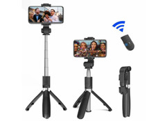 Set of 2 - Selfie Sticks Flexible Tripod Holder Stand w/ Bluetooth Remote