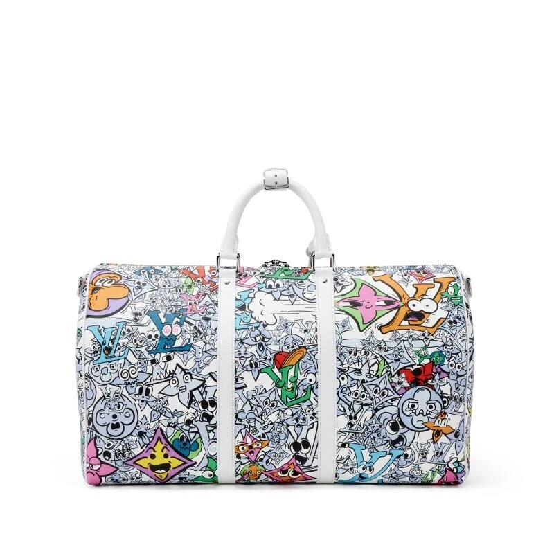 Louis Vuitton White and Rainbow Comics Monogram Keepall 50 Virgil Abloh