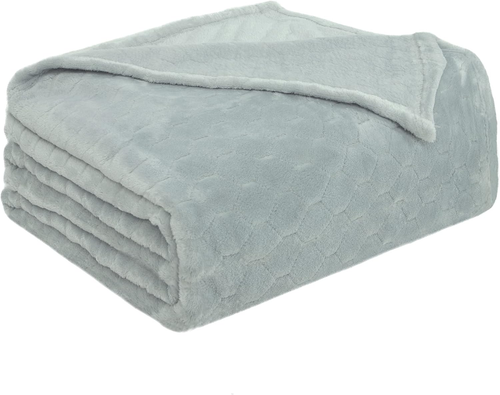 Fleece Blanket Super Soft Cozy Throw Blanket 50" X 60", Lightweight, Mirage Gray - Picture 7 of 8