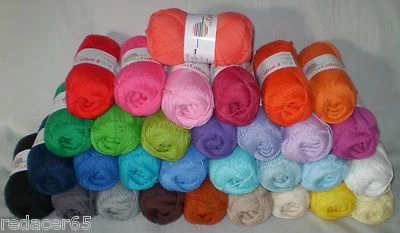 (35€/kg) 50 gr Cotton 8 von G-B weiche, dünne 100% Baumwolle Farbwahl