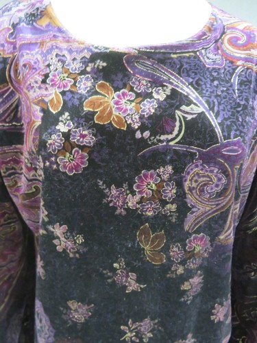 Coldwater Creek Womens Large Tunic Top Velvet Long Sleeve Special Event - Picture 8 of 8