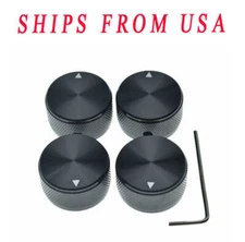 KAISH 4pcs 1-3/16"(30mm)Diam. Metal 1/4" Pot Knob fits AMP/Audio Equipments