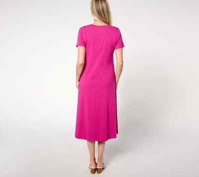 Joan Rivers Regular Cotton Slub Midi Dress with  Pockets-Cobalt-Large-NEW-A646556 | eBay