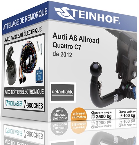 Attelage Fixe + Faisceau Électrique 7 Pôles Pour Audi A4 Berline (4P) 2004-2007 - Homologué UE