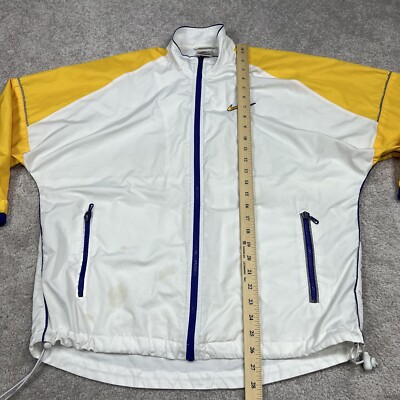 Vintage NIKE Jacket Womens Small (4-6) Yellow White Blue