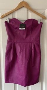 topshop purple leather dress