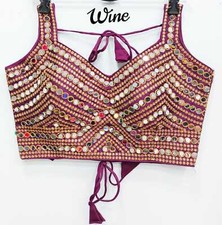 Saree Blouse Readymade Designer mirror Sari Choli Indian Party Wear Bollywood.