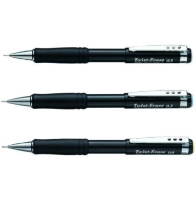 Pentel Drehradierer Druckbleistift idealer Griff für Dyspraxie Set 3 0,5,7,9 mm