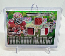 2021 Spectra Building Blocks Trey Sermon RC Triple Patch Neon Green Prizm 22/35