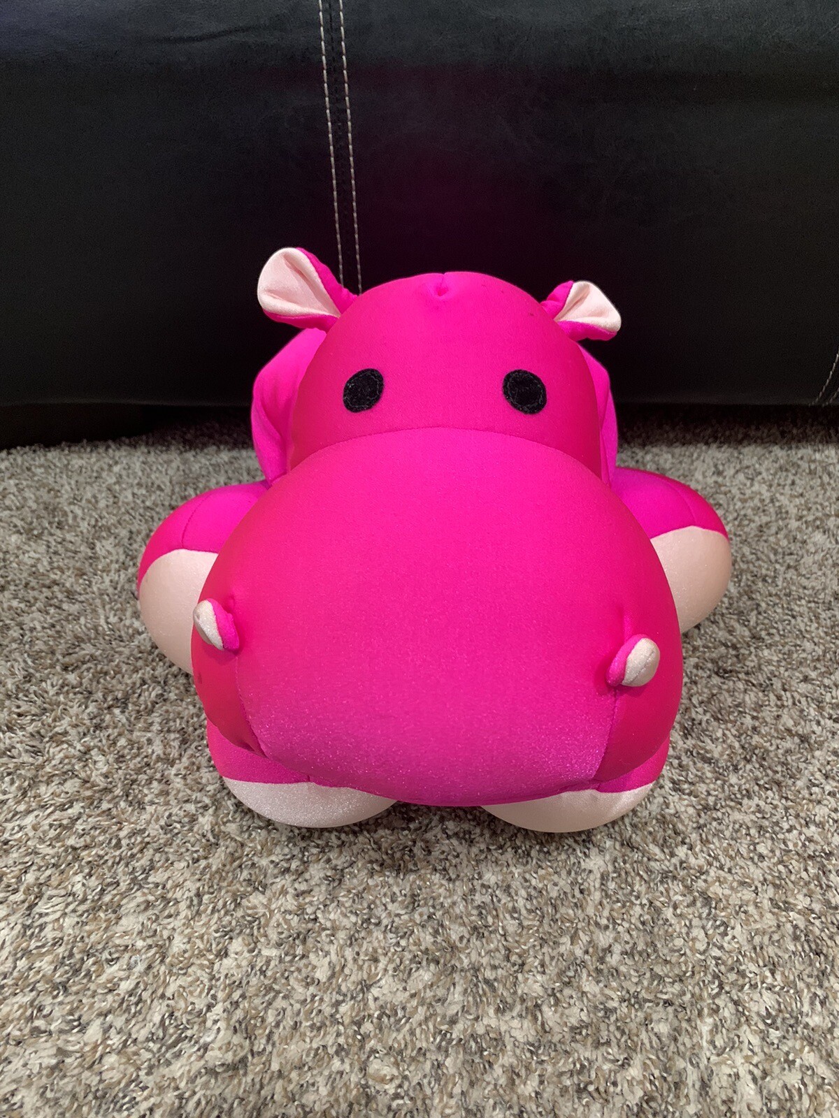 Moshi Microbead Pink Hot Pink Hippo Nylon Pillow Hippopotamus Stuffed