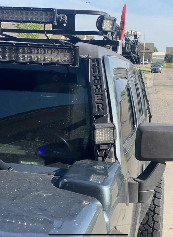 Hummer H3 LIght bar mount With 4 Pod tabs powder coated black - Image 2 of 4