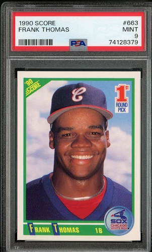 1990 SCORE Frank Thomas Rookie Card RC #663 PSA 9 MINT 1st Round Draft Pick!