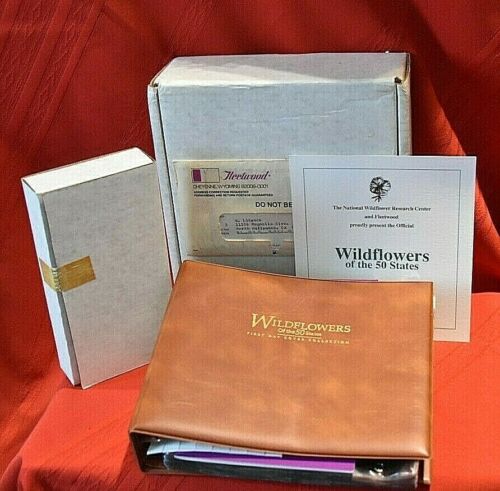 1992 WILDFLOWERS OF THE 50 STATES FIRST DAY COVER COLLECTION FLEETWOOD &  BINDER