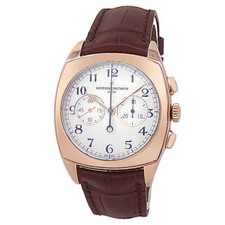 Vacheron Constantin Harmony 18k Rose Gold Leather Silver Watch 5000s/000r-b139