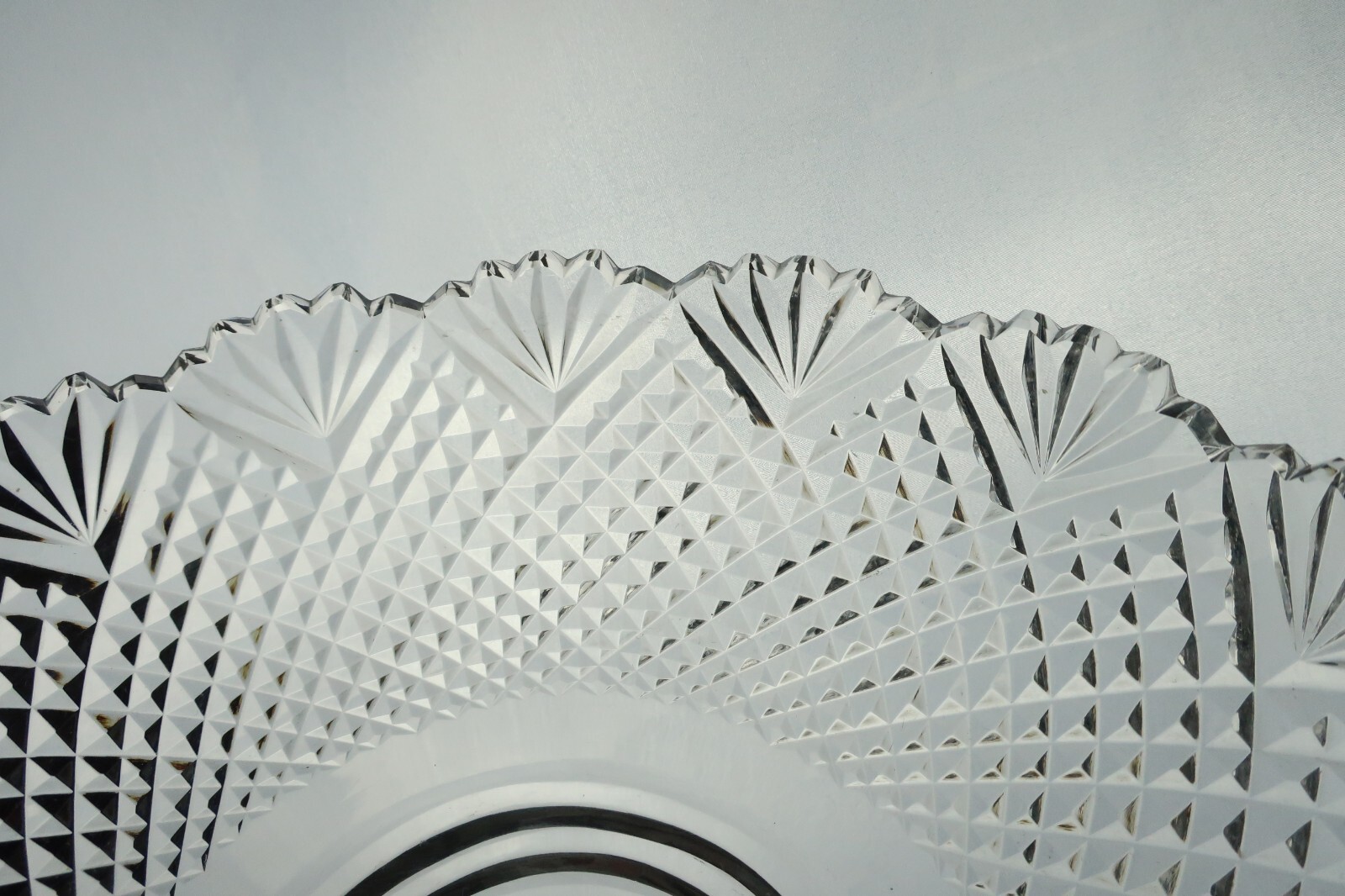 Antique Silver Plate Cut Crystal Swan Tazza Table Centerpiece Bowl Compote Glass