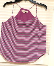 Loft Strappy Cami Top Size Petite Small Pink Stripe Women New