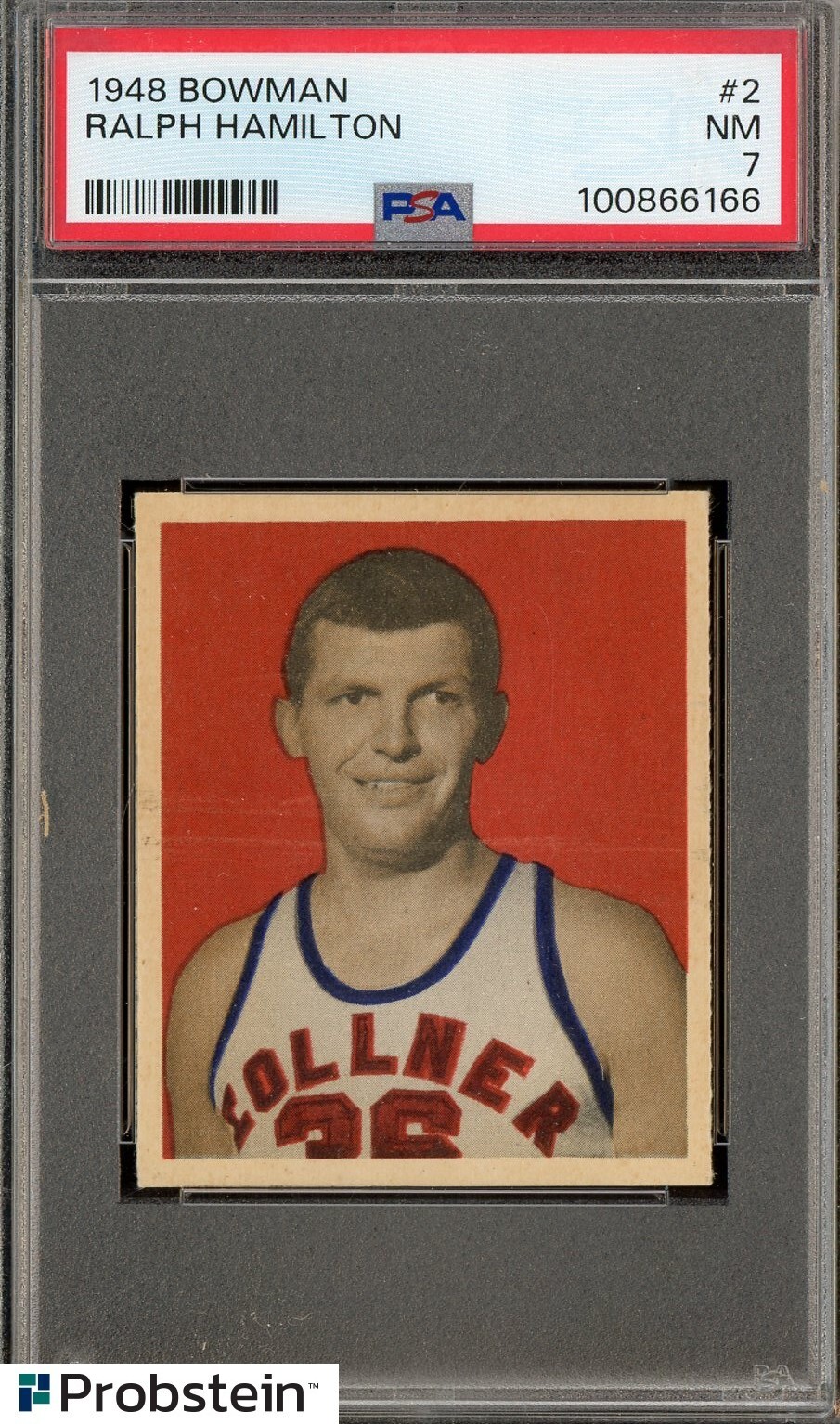 1948 Bowman Basketball #2 Ralph Hamilton RC Rookie PSA 7 NM