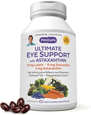 Ultimate Eye Support Softgels   60 Count with Lutein, Zeaxanthin & Astaxanthin