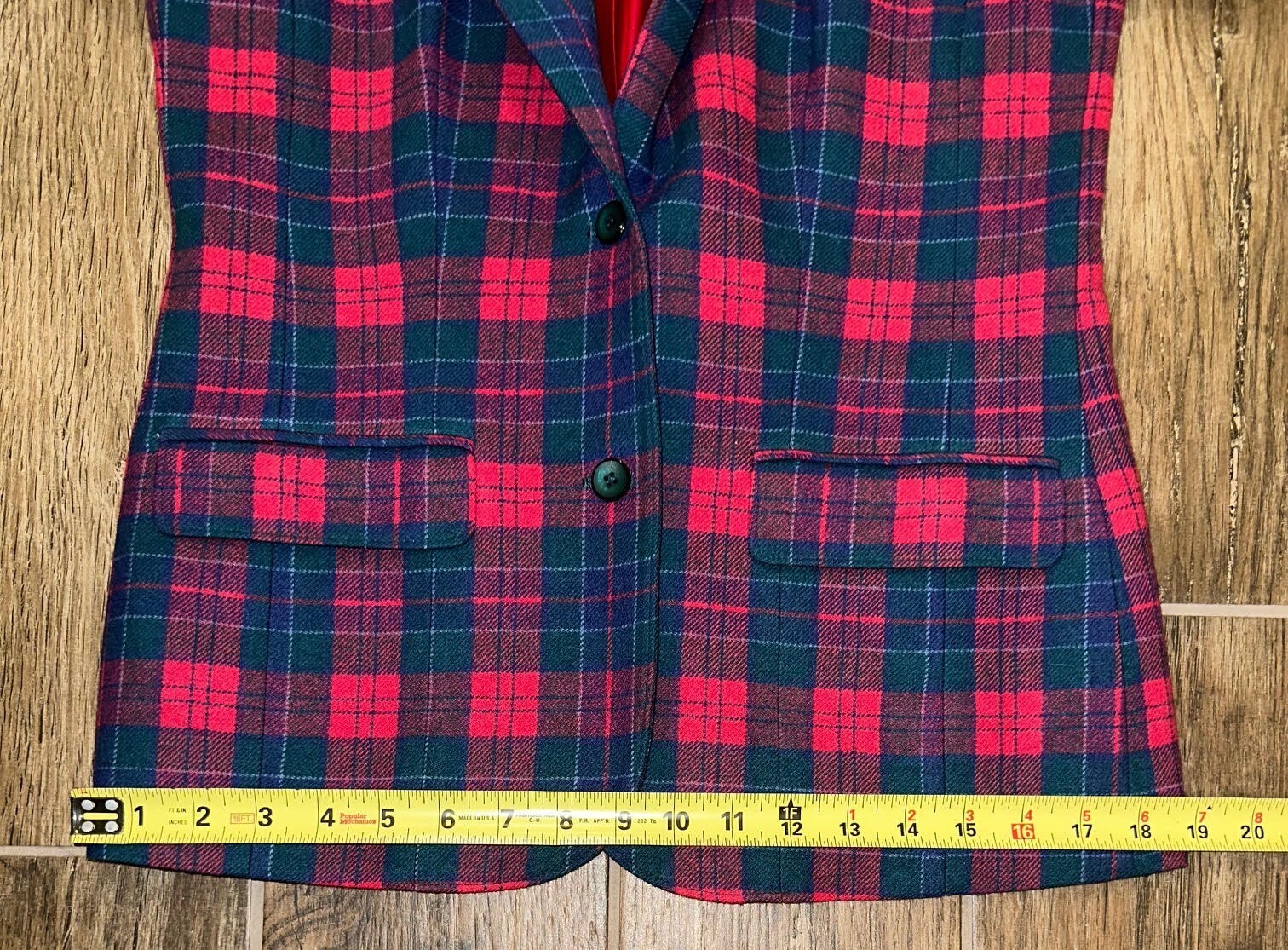 Pendleton Vintage Virgin Wool 2 Button Plaid Blaz… - image 9