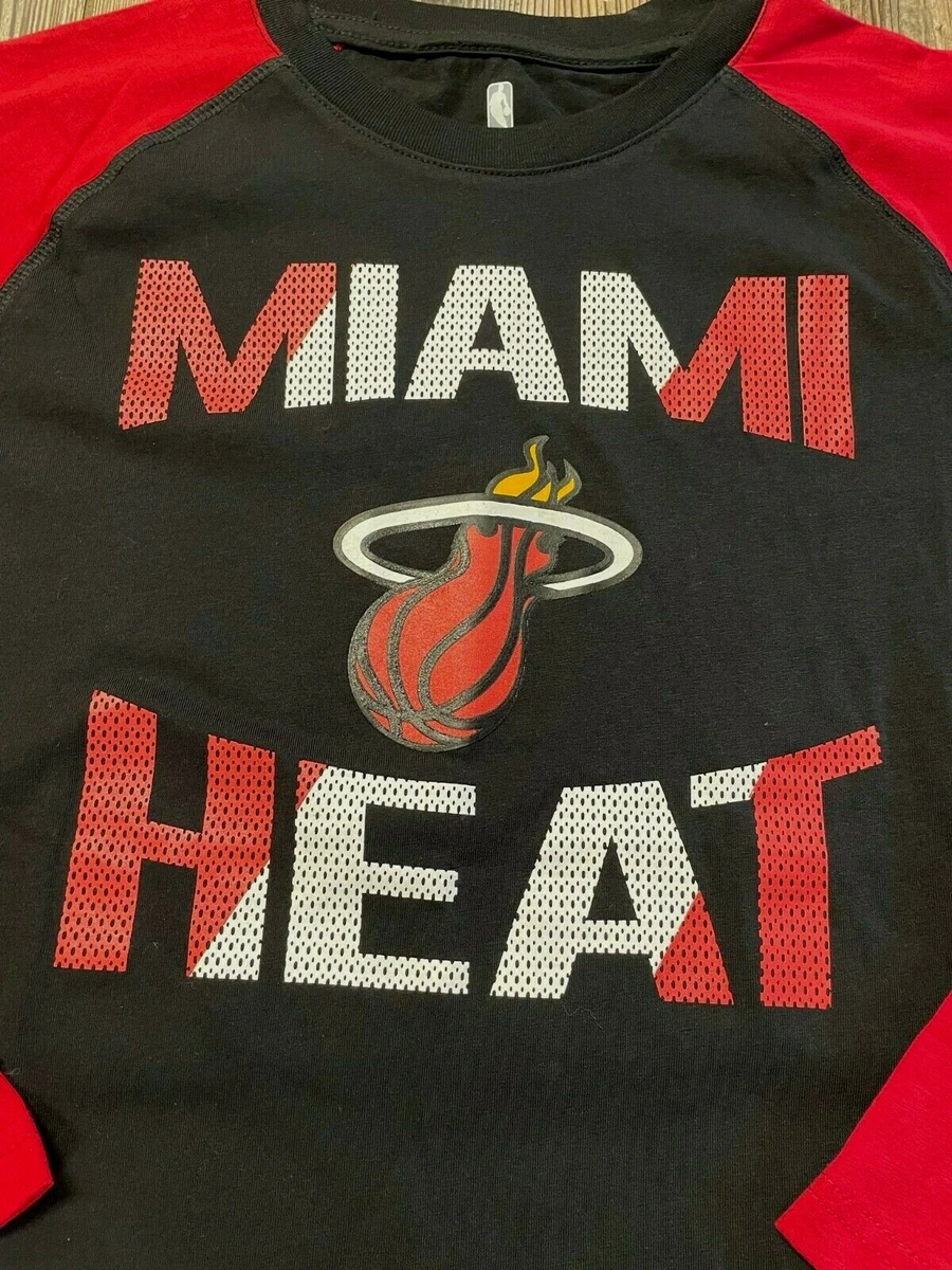 NWT Boys Miami Heat Cute Black Red Premium Long Sleeve T Shirt