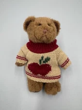 Russ Berrie Jointed Teddy Bear In Apple Sweater 1106 Bears from the Past 6”