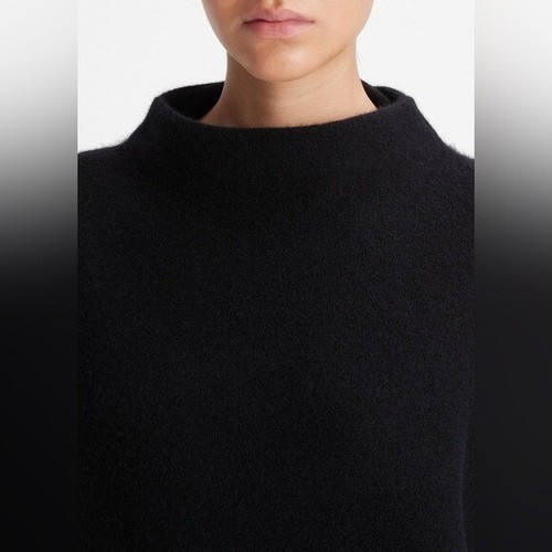 Vince Plush Cashmere Funnel Neck Sweater Black Soft Cashmere Sz XS - Picture 13 of 14