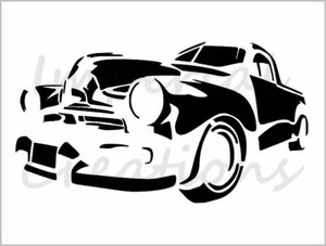 classic 50s car 1 stencil hot rod silhouette 85 x 11 reusable