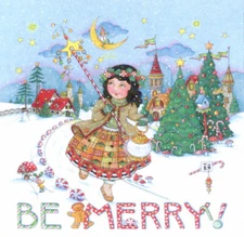 BE MERRY Gingerbread-Handmade Magical Christmas Magnet-W/Mary Engelbreit art  