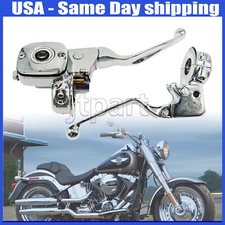 Chrome Brake Clutch Lever Pump Master Cylinder Fit Harley Softail Deluxe Fat Boy