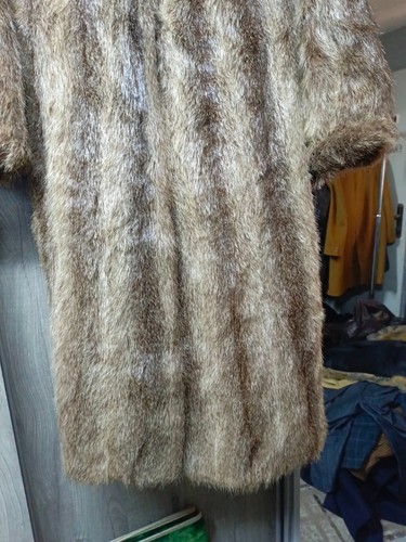 1960s vintage women's fancy genuine brown dawn cross mink fur long coat M 10 40R - Picture 4 of 19