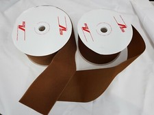 VELCRO® SEW ON HOOK AND LOOP TAPE Pair 150MM Wide Leather Brown, FREE UK Postage