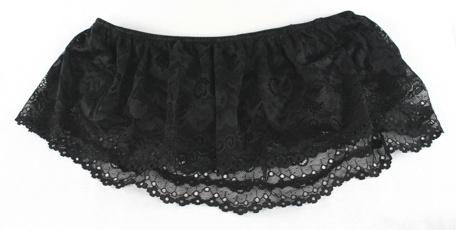 Fashion Forms Flouncey Bandeau Bra Black Lace Removable Straps Size