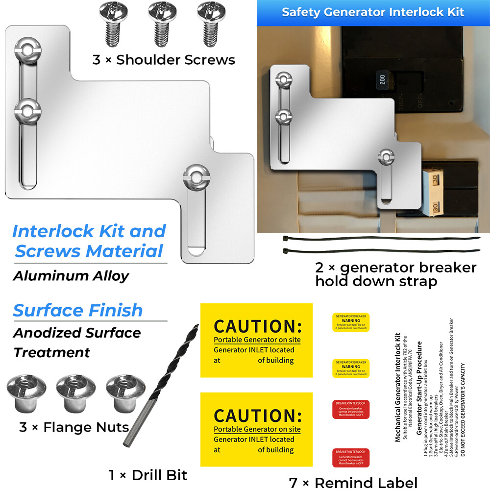 Generator Interlock Kit For Cutler Hammer Only CH Series TAN Breaker Panels 150