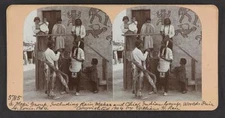 A Moki group, including rain maker and chief, Indian camp, World's - Old Photo