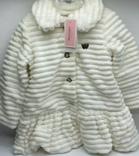 Girls Size 5 Adorable Juicy Couture Plush Jacket Soft & Cozy Cream Color New