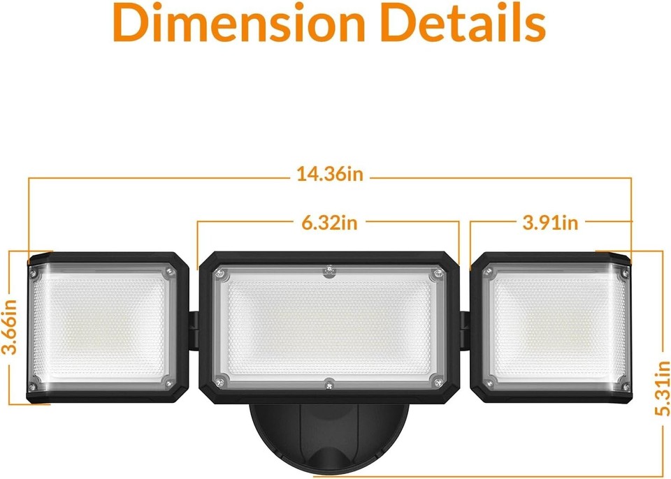 42W Flood Lights Outdoor 4200LM Bright LED Security Lights Outdoor