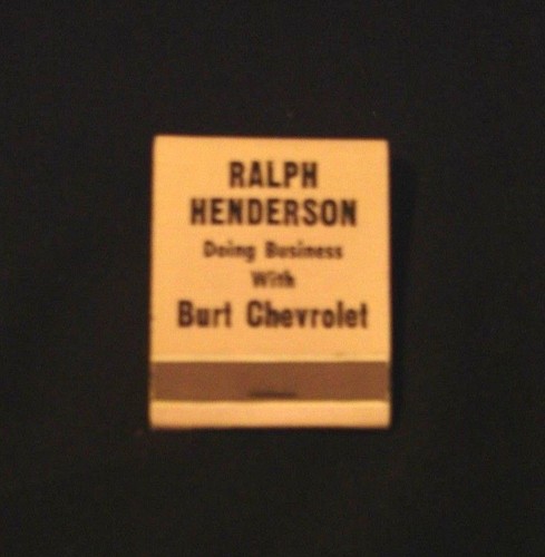 Henderson Motors Matchbook - Burt Chevrolet - unbespielt