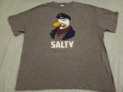 Men's XL Delta Gray Salty Seagle Sailor Graphic T Shirt Nautical Boating Tee