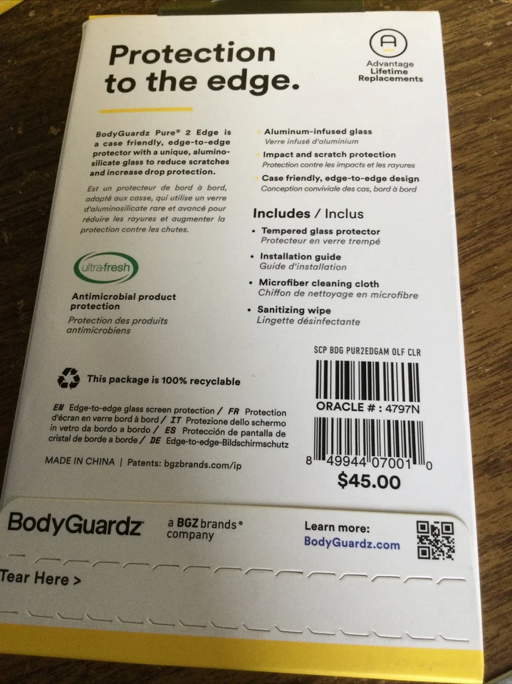 BodyGuardz Pure 2 Edge Tempered Glass Screen Protector for Apple iPhone 12 mini - Image 2 of 2