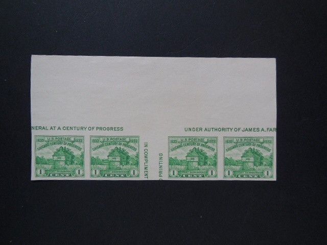 1935 #766 1c American Philatelic Society Sheet Gutter Pair MNH
